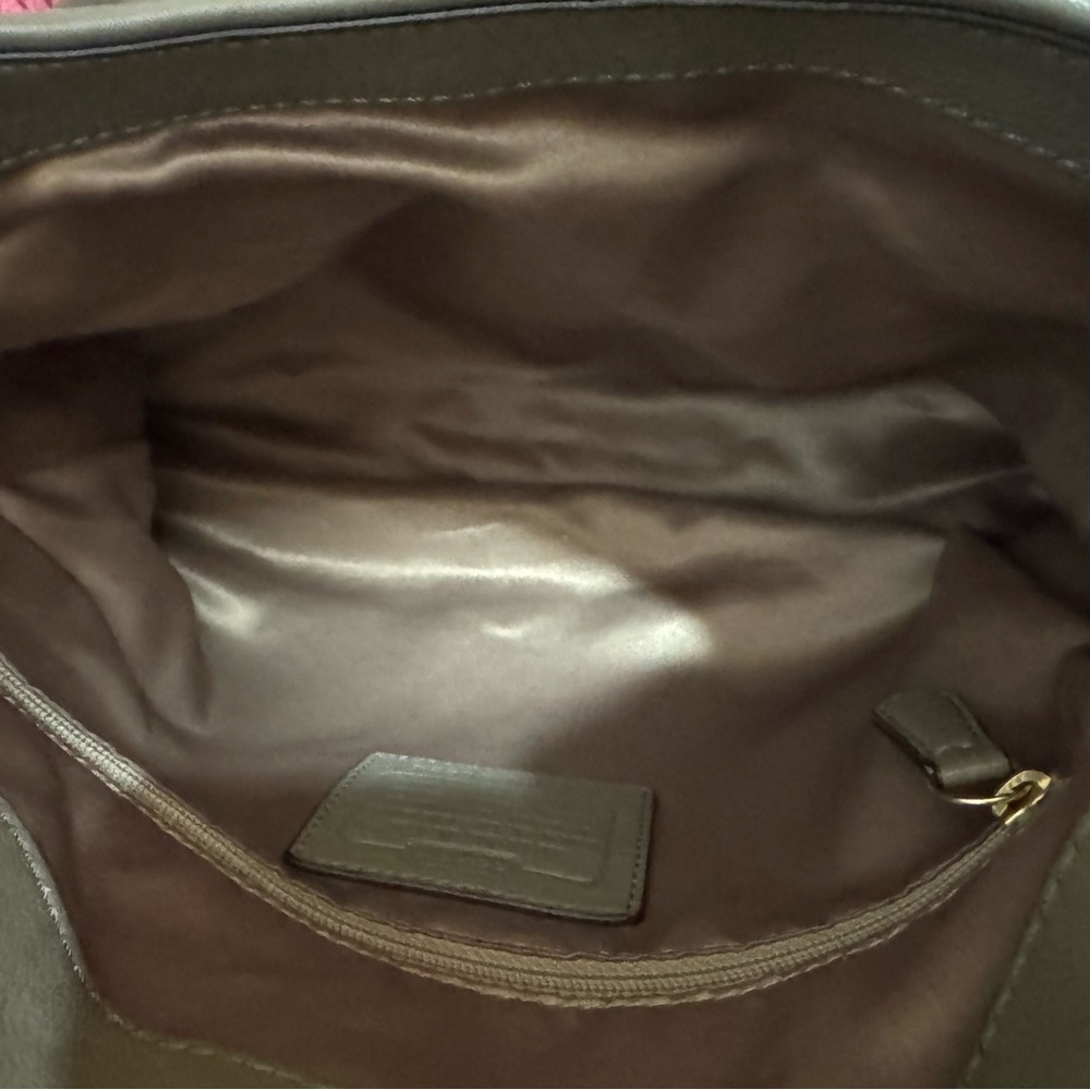 COACH Madison Phoebe Slouch Hobo Shoulder Bag Pebbled Olive Green Leather Purse - Picture 15 of 16
